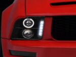 LED Halo Projector Headlights; Black Housing; Clear Lens - Image 2