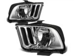 Headlights with Clear Corners; Chrome Housing; Clear Lens